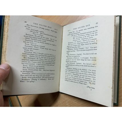 1911 JOHN GALSWORTHY "THE SILVER BOX" DRAMA PLAY HARDBACK BOOK (P2)