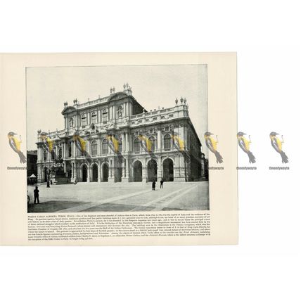 Piazza Carlo Alberto, Turin, Italy, Book Illustration (Print), 1899