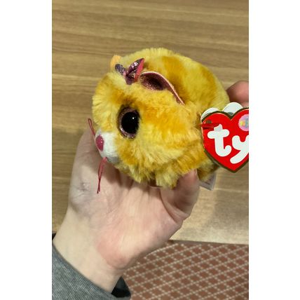 Ty Puffies Tabitha The Tabby Cat Stuffed Beanie Cute Mini Plushie