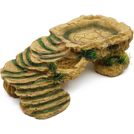 MINYULUA Turtle Basking Platform Reptile Terrarium Hideout Tortoise Resin Rock H