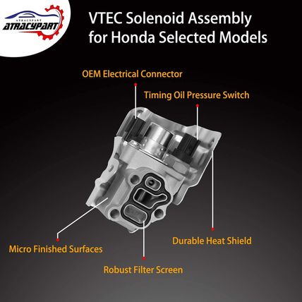 VTEC Solenoid Spool Valve Assembly with Oil Pressure Switch and Gasket | for Hon