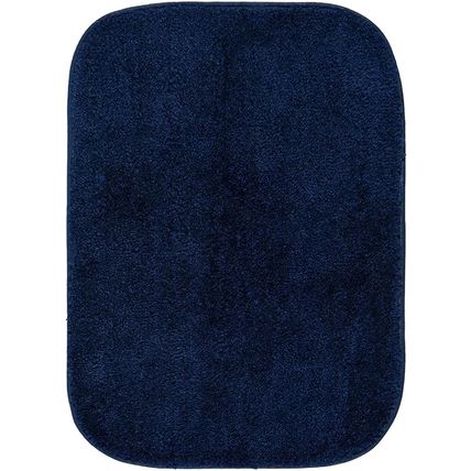 Garland Rug Traditional Nylon Washable Navy 4 Piece Set - Lid, Contour, 2 Bath R