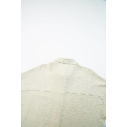 Beige Pure Color Patch Pocket Shirt