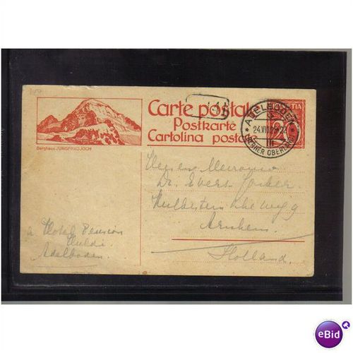 1925 SWITZERLAND BERGHAUS POSTCARD 10C ADELBODEN PMK
