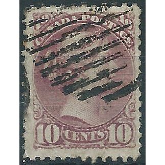 Canada 1876 SG87 10c Pale Lilac Magenta Good+ Used....