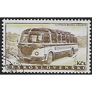 Mi 1113: 1 Kč brown/green Vehicles: Škoda 706 RTO Coach.