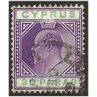 Cyprus 1904 SG63 30pa Purple & Green Fine Used . ..