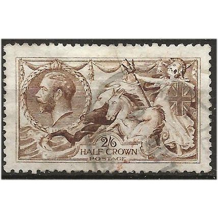 1913 SG399 2/6d Deep Sepia Brown Waterlow Seahorse Fine Used .. .