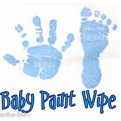 New Baby Boy Blue Toddler Newborn Imprint Paint Wipe Hand Footprint Prints Kit