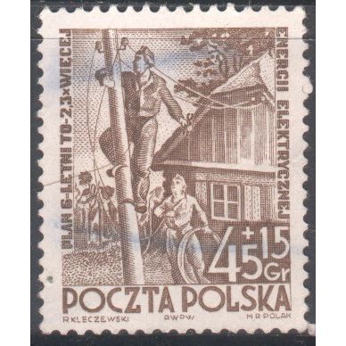Poland 1951 - 45g + 15g blackish brown - Electro-industry - used