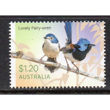 AUSTRALIA, 2023 FAIRY WRENS, LOVELY FAIRY-WREN, MNH SHEET PERF STAMP.