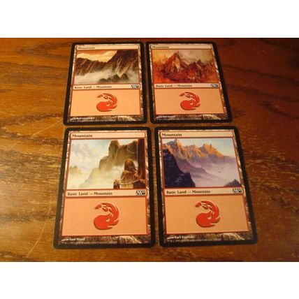 Magic The Gathering, MTG, 4-Cards, 1993-2009, ex/nm, #242-245, MOUNTAIN