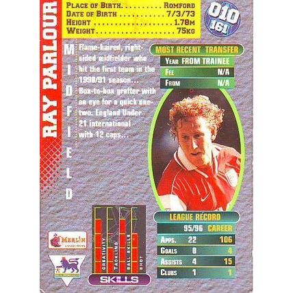Merlin Premier Gold English Premier League 1996/97 Ray Parlour