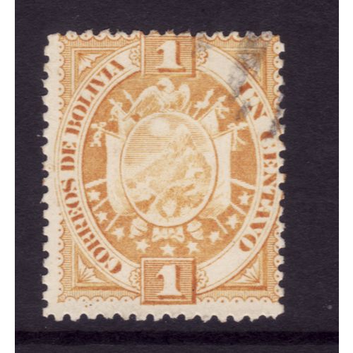 BOLIVIA 1894 SG 63 1c BISTRE FINE USED #4