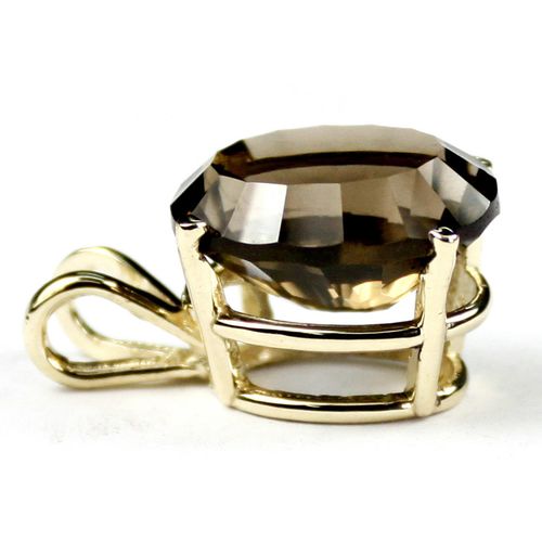 Smoky Quartz, 14KY Gold Pendant, P006