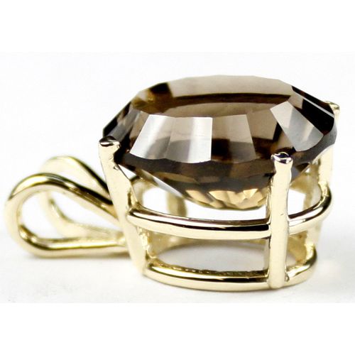 Smoky Quartz, 14KY Gold Pendant, P006