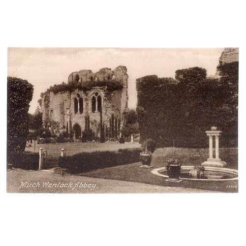 MUCH WENLOCK ABBEY, SHROPSHIRE. unused antique postcard 1911 by F Frith =