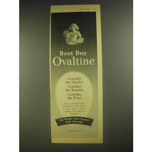 1958 Ovaltine Drink Ad - Best buy Ovaltine