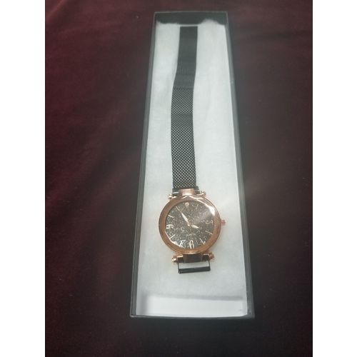 Rose Gold & Black Magnetic Starry Sky Wrist Watch
