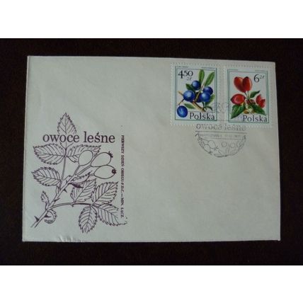 Poland 1977 Wild Fruit stamps FDC SG2480 Rose hips Sloes plants nature
