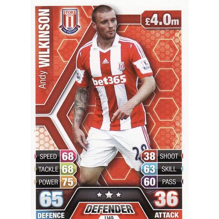 Match Attax 2013/2014 Extra U49 Andy Wilkinson Stoke City