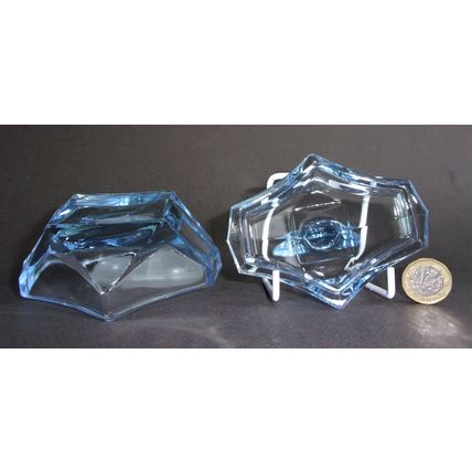 Art Deco Blue Glass Trinket Bowl.