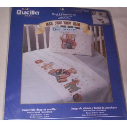 2002 Bucilla Sheet & Pillowcase Baby Bed Set - - Daisy Kingdom - - MIP
