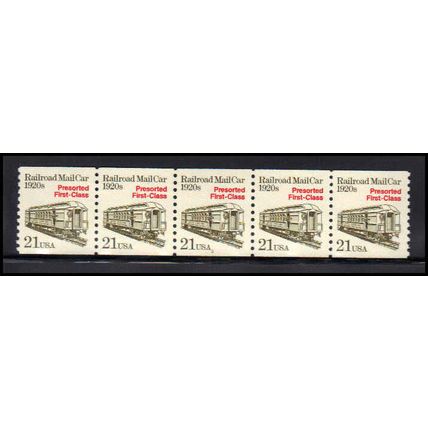 2265 21c Mail Car Very Fine MNH Dry Gum PNC 2/5 X1287