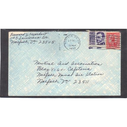 Cover WS7 10c Minute Man 1281 3c Francis Parkman (No Cachet-Inked/A) CV00935