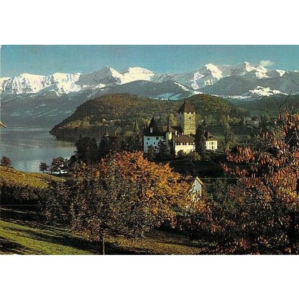 Schloss Spiez Thunersee Switzerland Postcard 1975 used VGC