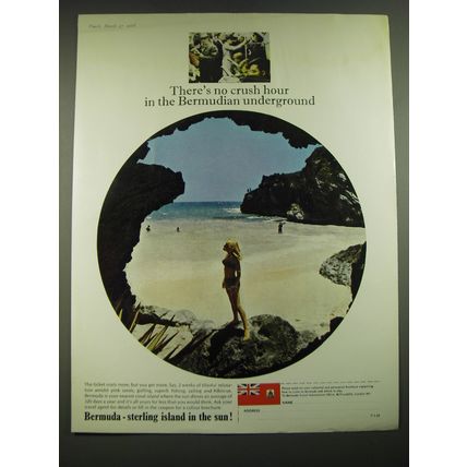 1968 Bermuda Tourism Ad - There's no crush hour in the Bermudian underground