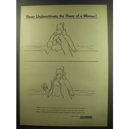 1949 Ladies' Home Journal Magazine Ad - Power of a Woman - Crossing the Delaware
