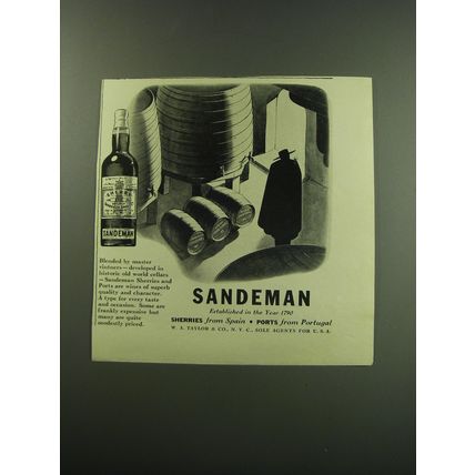 1949 Sandeman Sherry Ad - Sandeman Established in the year 1790