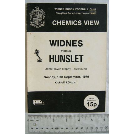 1979 programme Widnes v. Hunslet, John Player Trophy 1st Round