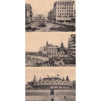 Ostende Kursaal Belgium 3x Antique Postcard s Mint