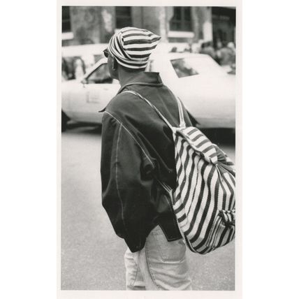 African American Ladies Wild Striped Bag Hat Fashion New York Postcard
