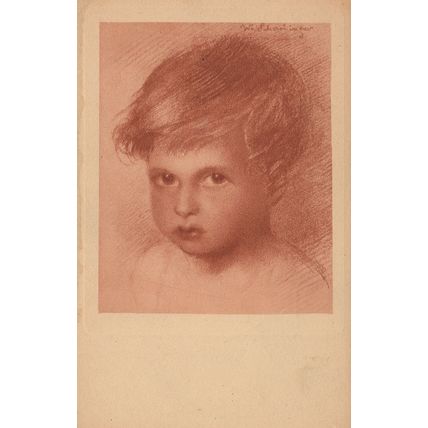 Walter Schachinger 193 Portrait A Young Garçon Painting Postcard