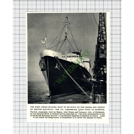 SS AMSTERDAM Ship Harwich Messrs John Brown Clydebank - 1950 Cutting