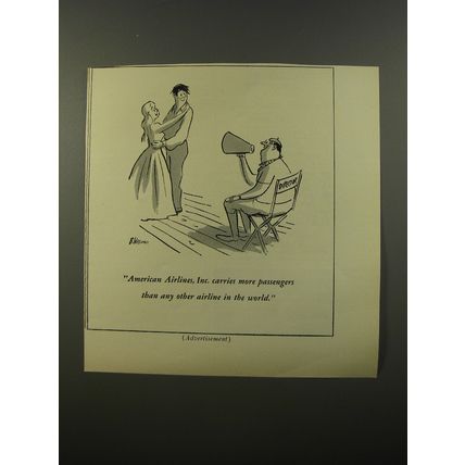1954 American Airlines Advertisement - Cartoon by Bernard Wiseman - Director