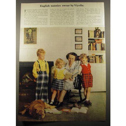 1954 Viyella Fashion Ad - English nannies swear by Viyella