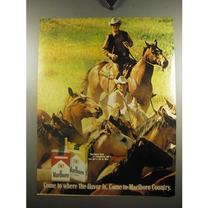 1970 Marlboro Cigarettes Ad - Come to where the flavor is. Come to Marlboro