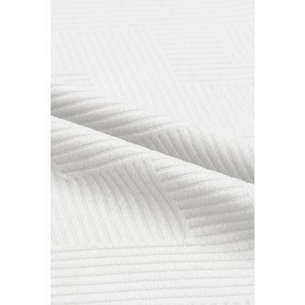 Bright White Textured Loose Fit T Shirt and Drawstring Pants Set