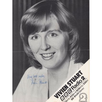 Vivien Stewart Vintage BBC Radio 2 DJ Large Signed Picture