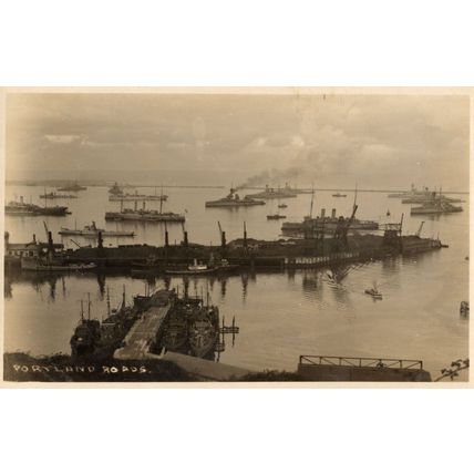 Portland Roads Military Ship Harbour WW1 Old Postcard