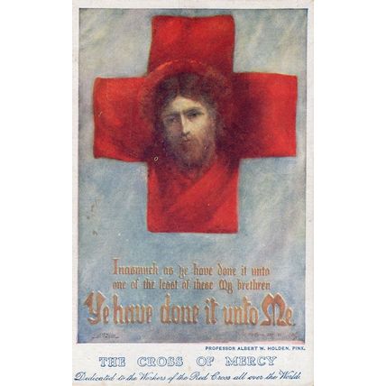 The Red Cross Of Mercy Tucks Nursing Nurse Old Flag Rare Postcard