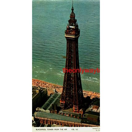 Blackpool Tower From The Air, Lancashire, Saidman Photo Postcard, 1960s