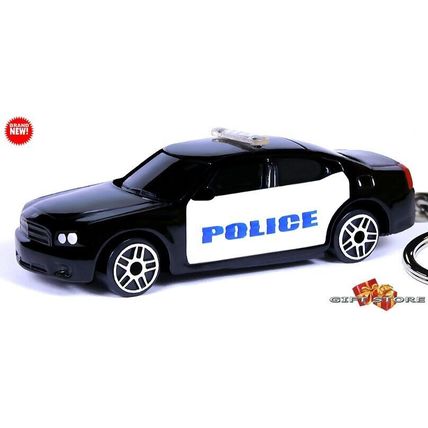 KEYCHAIN BLACK/WHITE LIKE LA POLICE PATROL DODGE CHARGER CUSTOM GREAT GIFT