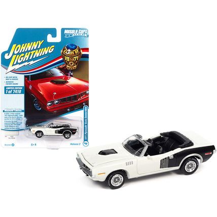 1971 Plymouth Barracuda Convertible Sno White with Black Hemi Side Billboards...