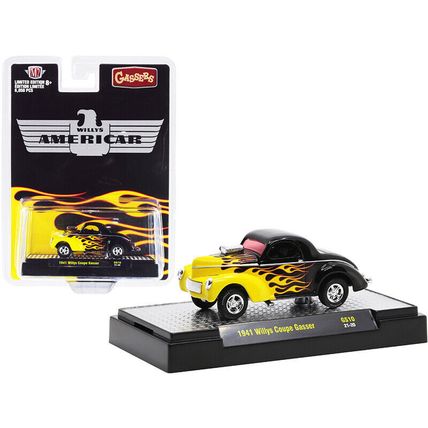 1941 Willys Coupe Gasser Black with Yellow Flames Limited Edition to 6050 pie...