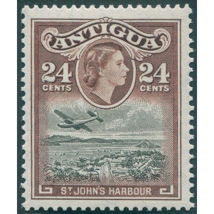 Antigua 1953 24c black & chocolate SG129 unused